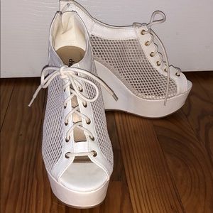 White Wedge Heels